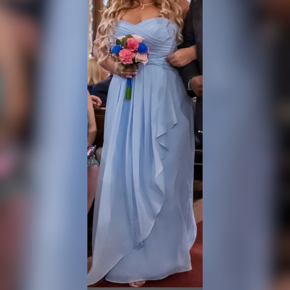 David’s Bridal Ice Blue strapless dress size 16